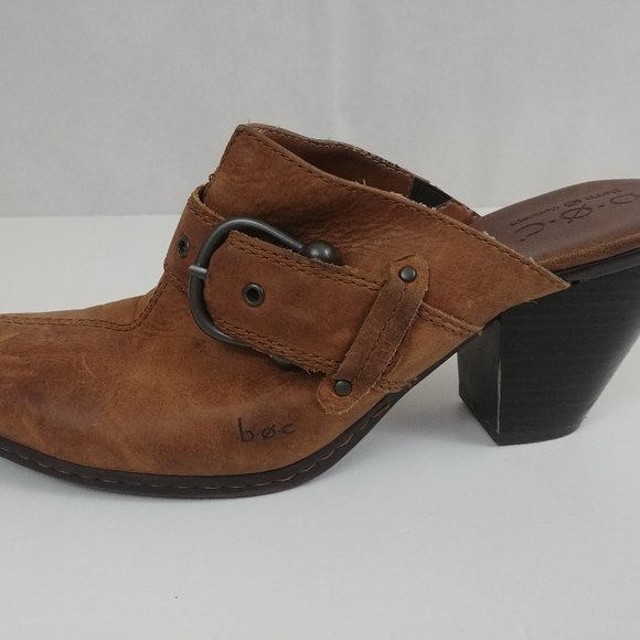Born Concept Womens Brown Leather Mule Clogs Sz 9 - Picture 4 of 8